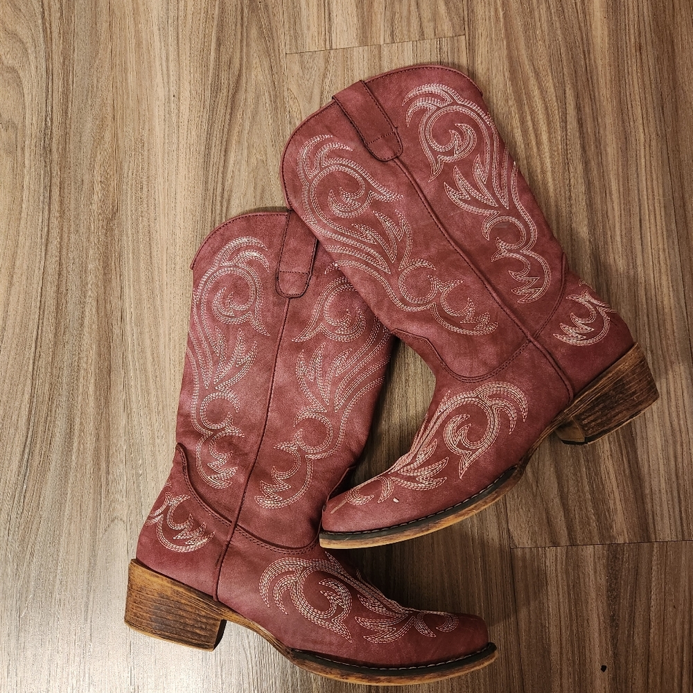 Roper rose colored western boots size 8